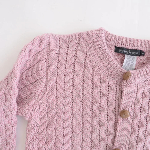 Ireland  Seye 100% Wool Ribbed Lilac Button Down Cardigan XS - Picture 13 of 14